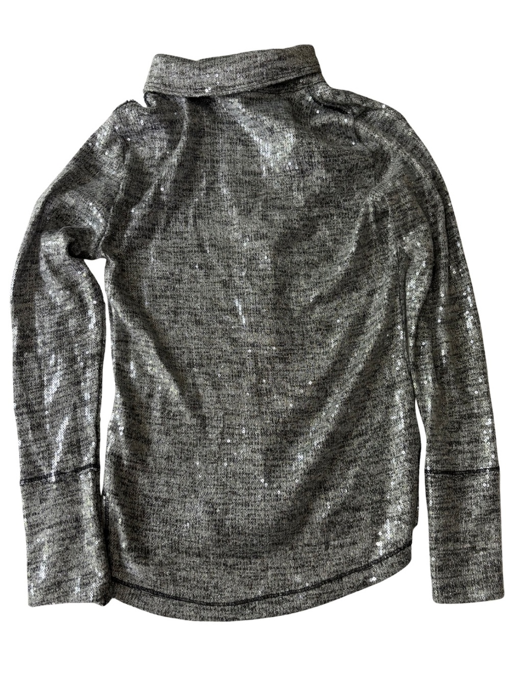 Pilcro Anthropologie Gray Sequin Metallic Knit Pullover Top XS - Picture 3 of 8
